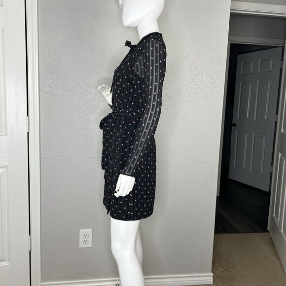 Alexis Black Mini Dress with White Dots - Picture 5 of 13